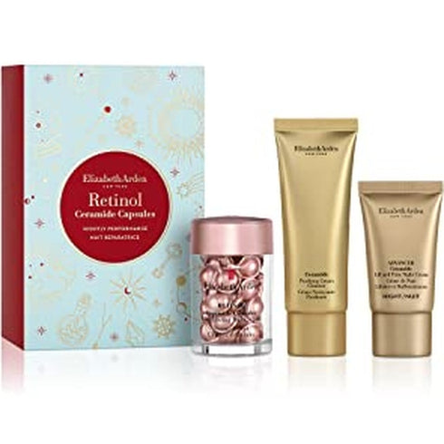 Elizabeth Arden Retinol Gift Set 30 Capsules Retinol Ceramide Serum + 50ml Ceramide Purifying Cream Cleanser + 15ml Advanced Ceramide lift & Firm Night Cream